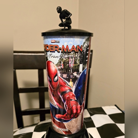 5/$50 EUC Spiderman Far From Home Cinema Reusable Cup Black Spiderman Topper - Picture 10 of 14